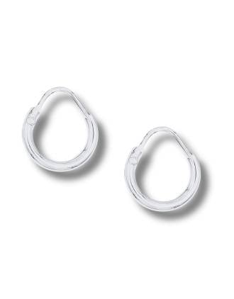 Small Italian Sterling Silver Hoop Earrings 13mm – Classic Everyday Hoops