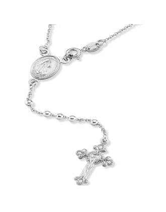 Sterling Silver Rosary Bead Necklace from Italy