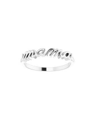 Sterling Silver 3mm Mama Ring