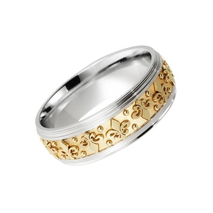 Florentine Lily 14K Gold Wedding Ring – Timeless Italian Elegance