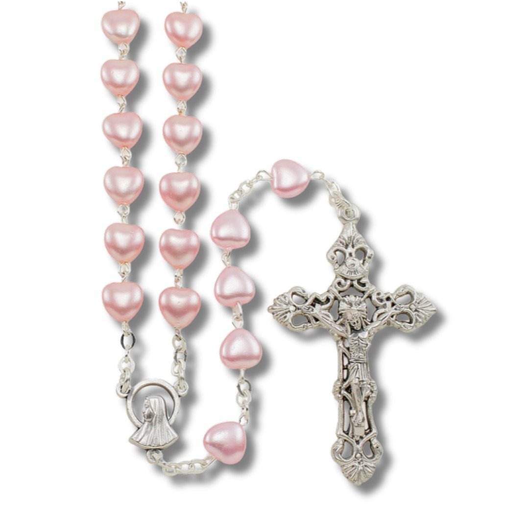 Prayer Beads Pink Rosary Beads Pink Rosary Pretty Rosary Beads Pink Pearl Rosary, Pink Rosary